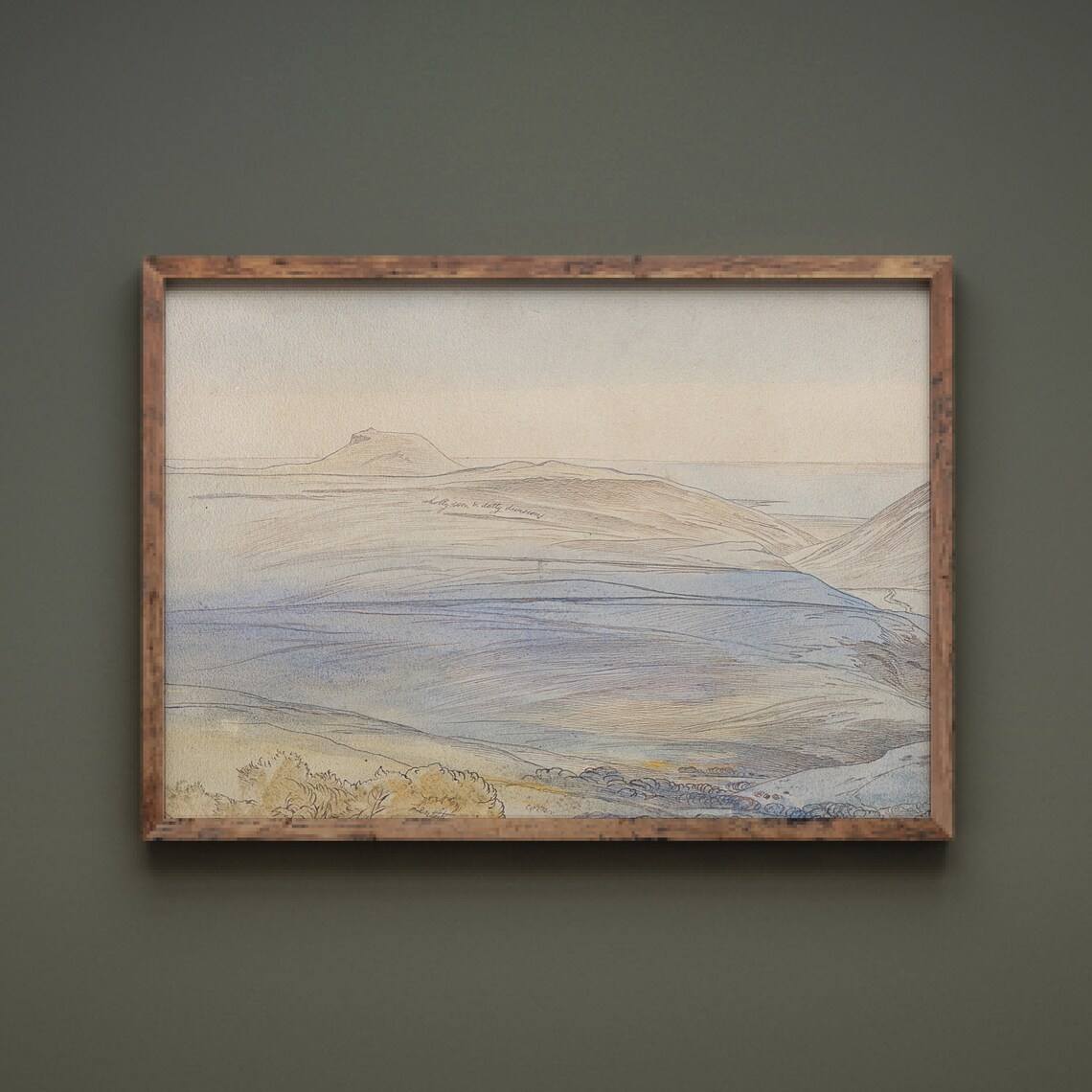 Vintage Mountains Landscape Art Print - Image 2