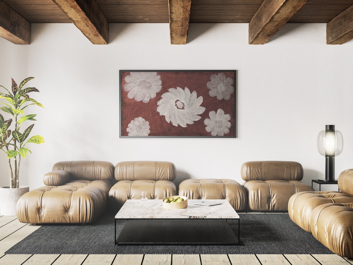 Vintage Abstract Flower Pattern, Art Print - Image 4