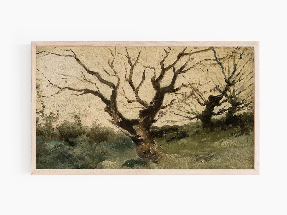 Autumn Tree Painting, Classic Oil Art - Image 2