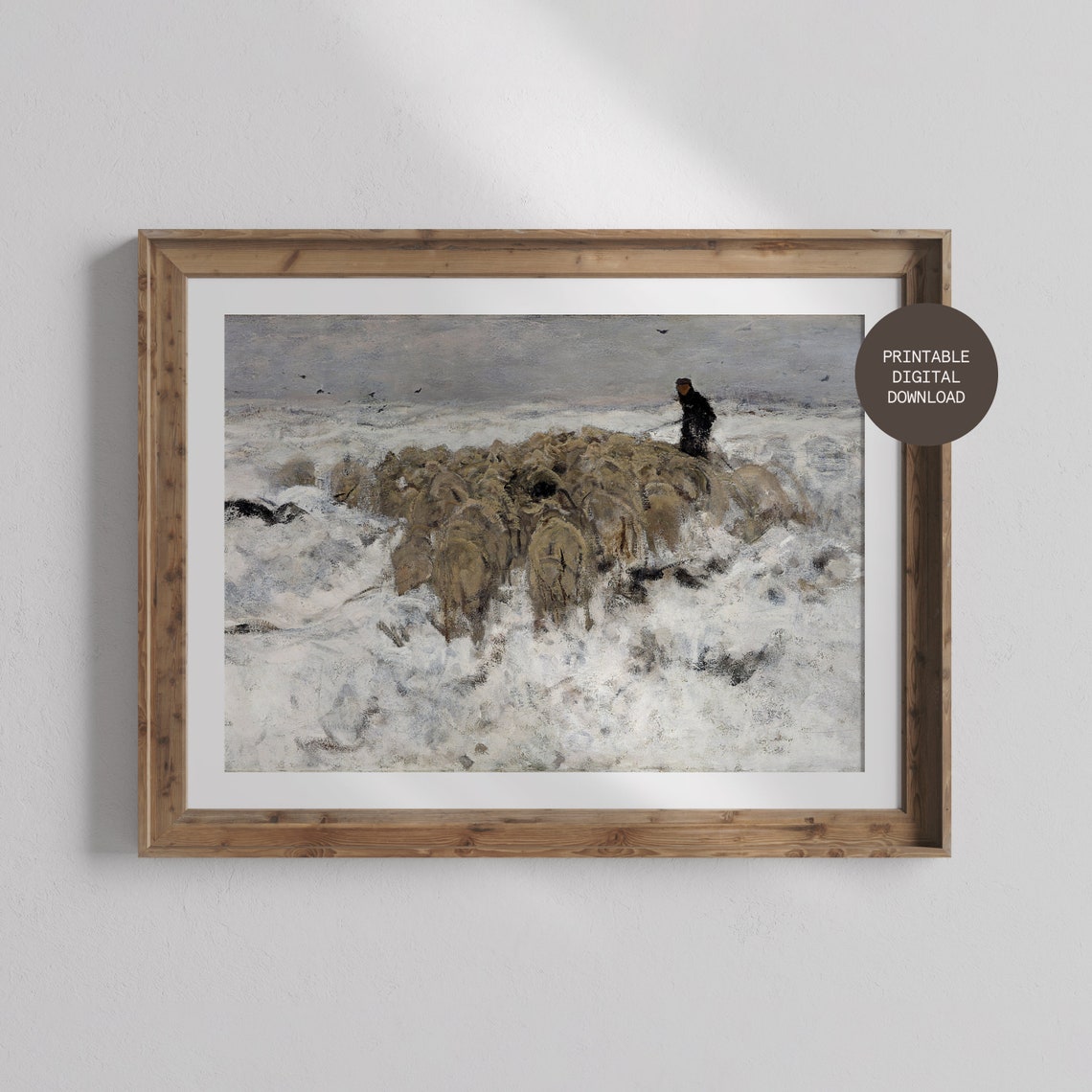 Vintage Winter Landscape Art Print - Image 3