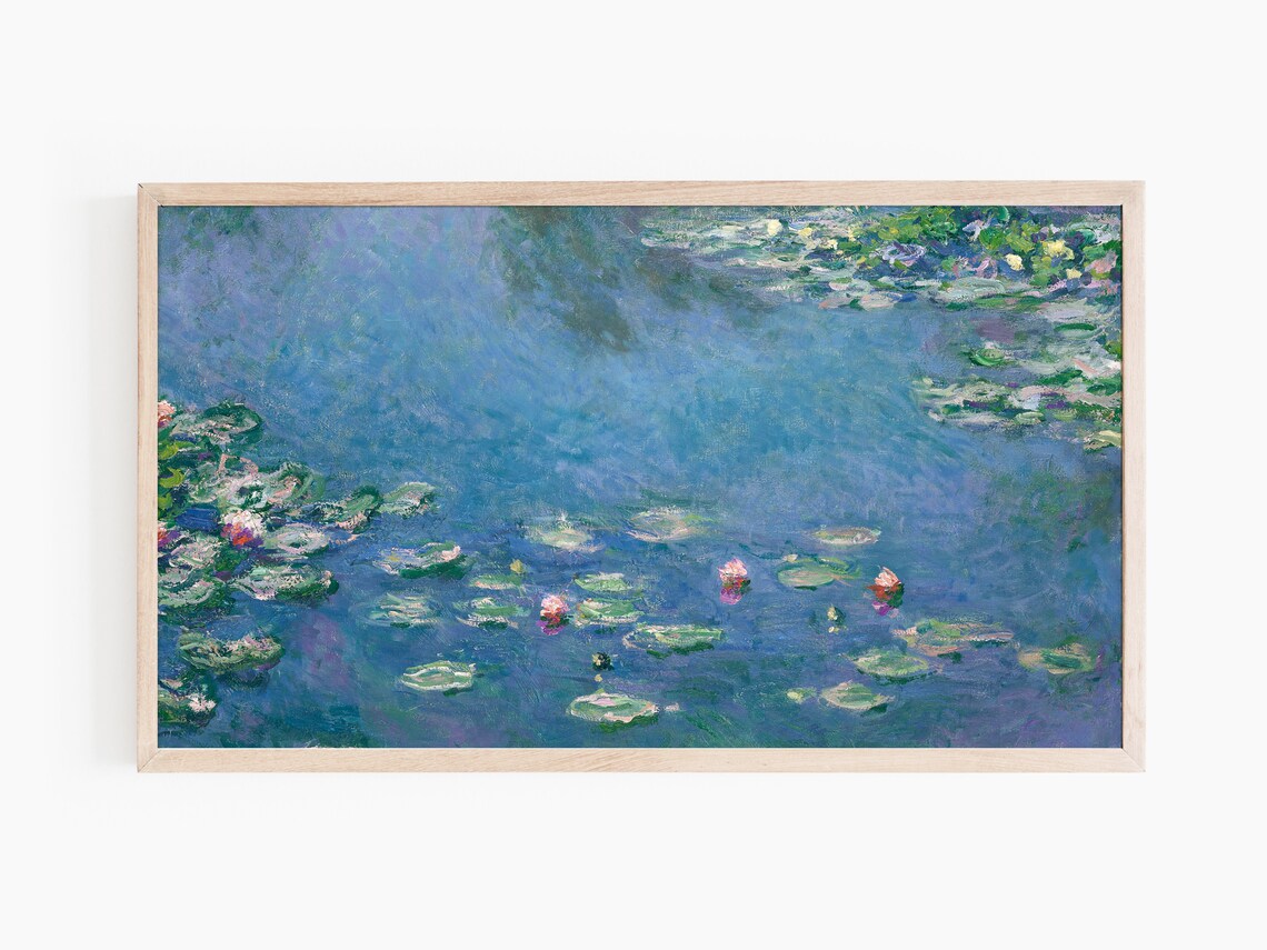 Lilies Pond Impressionism Oil Painting Art Print - Image 2
