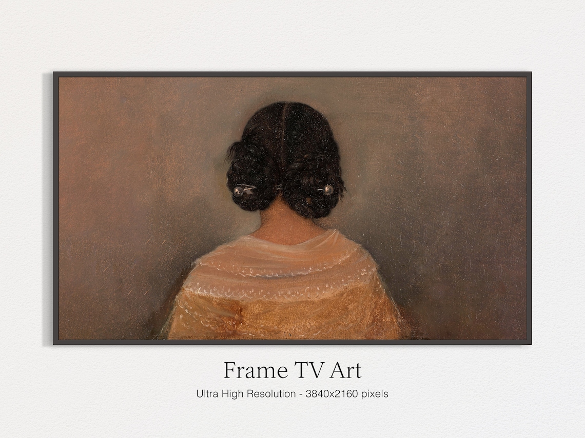 Vintage Portrait Painting Girl With Braids Art Print - Image 4