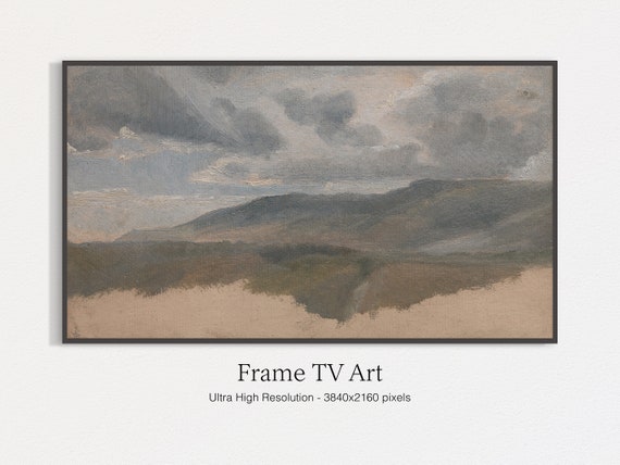 Frame Tv Vintage Art Vintage Muted Landscape Painting Vintage Rustic Decor