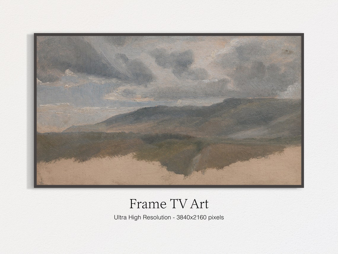 Frame Tv Vintage Art Vintage Muted Landscape Painting Vintage Rustic Decor