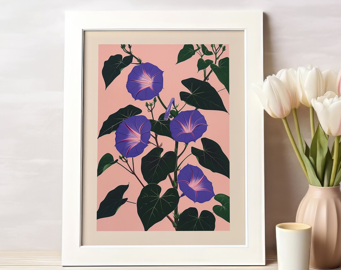 September Morning Glory Botanical Art Print - Image 3