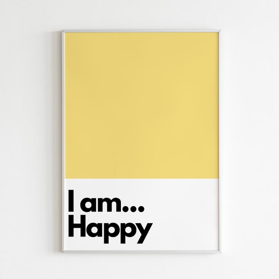 I Am Happy, Kids Bedroom Nursery Art Print