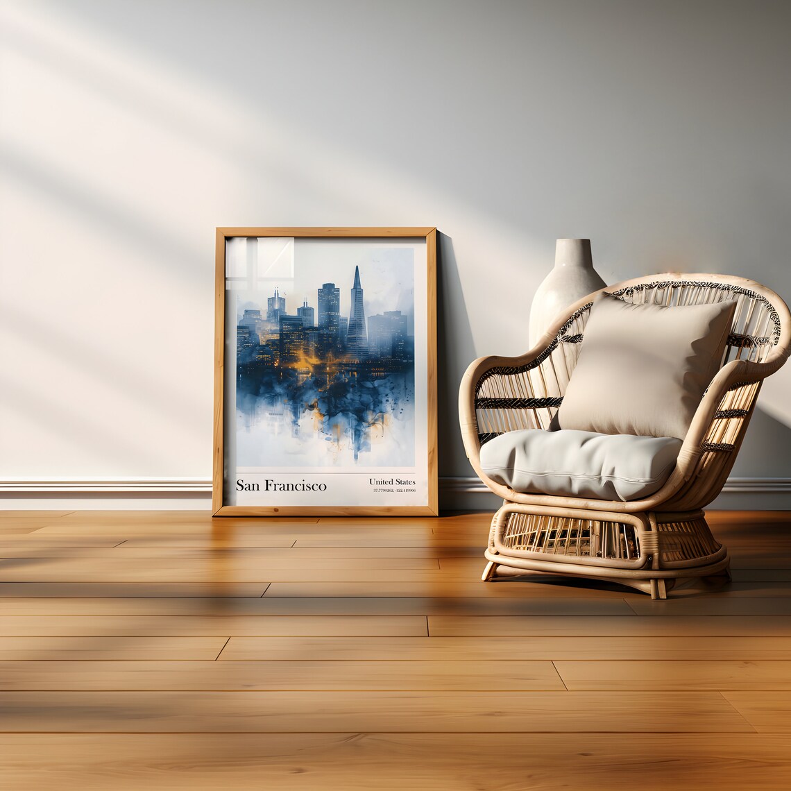 San Francisco Coordinates Minimalist Travel Poster - Image 4