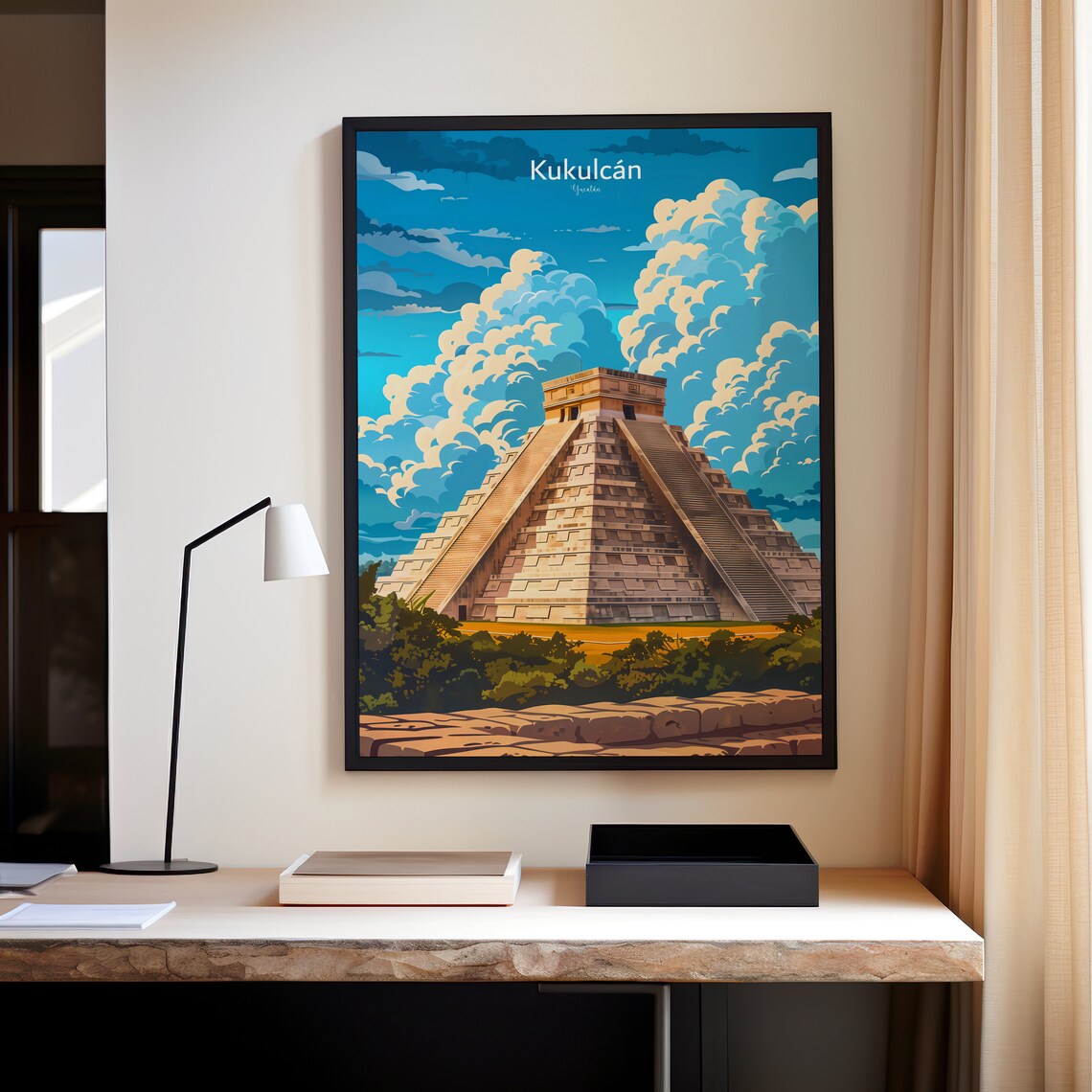 Pyramid Of Kukulcan Travel Poster, Mayan Landmark - Image 2