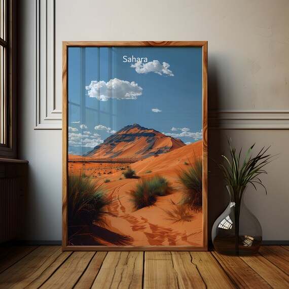 Sahara Desert Landscape, African Travel Poster
