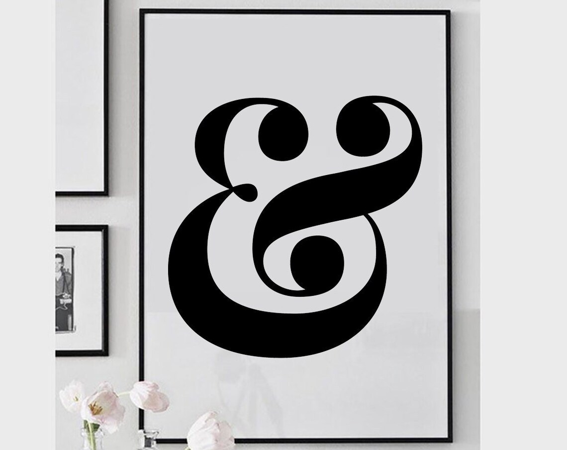 Ampersand Black Typography Symbol Minimalist Scandi Office Wall Poster - Image 2