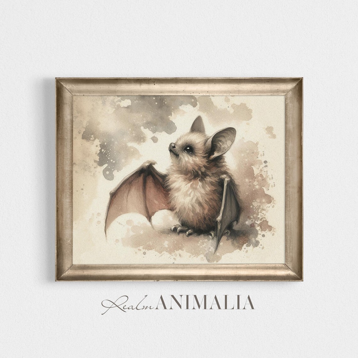Bat Watercolor Painting Cute Bat Illustration Art Print - Image 2