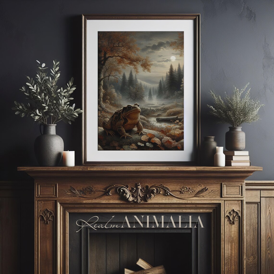 Mountain Toad Vintage Fall Wildlife Art Print - Image 3