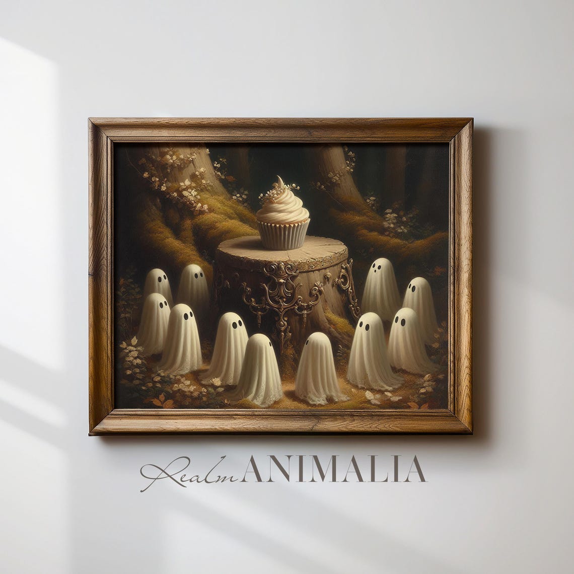 Ghosts Gathering Around Cupcake Art Print Cute Ghost Painting Halloween Wall Art Moody Whimsical Kitchen Art Prints Gh152 - Image 4