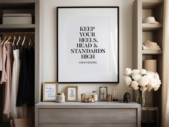 Keep Your Heels Standards High Black And White Living Room Print Fashion Wall Art Dressing Bedroom