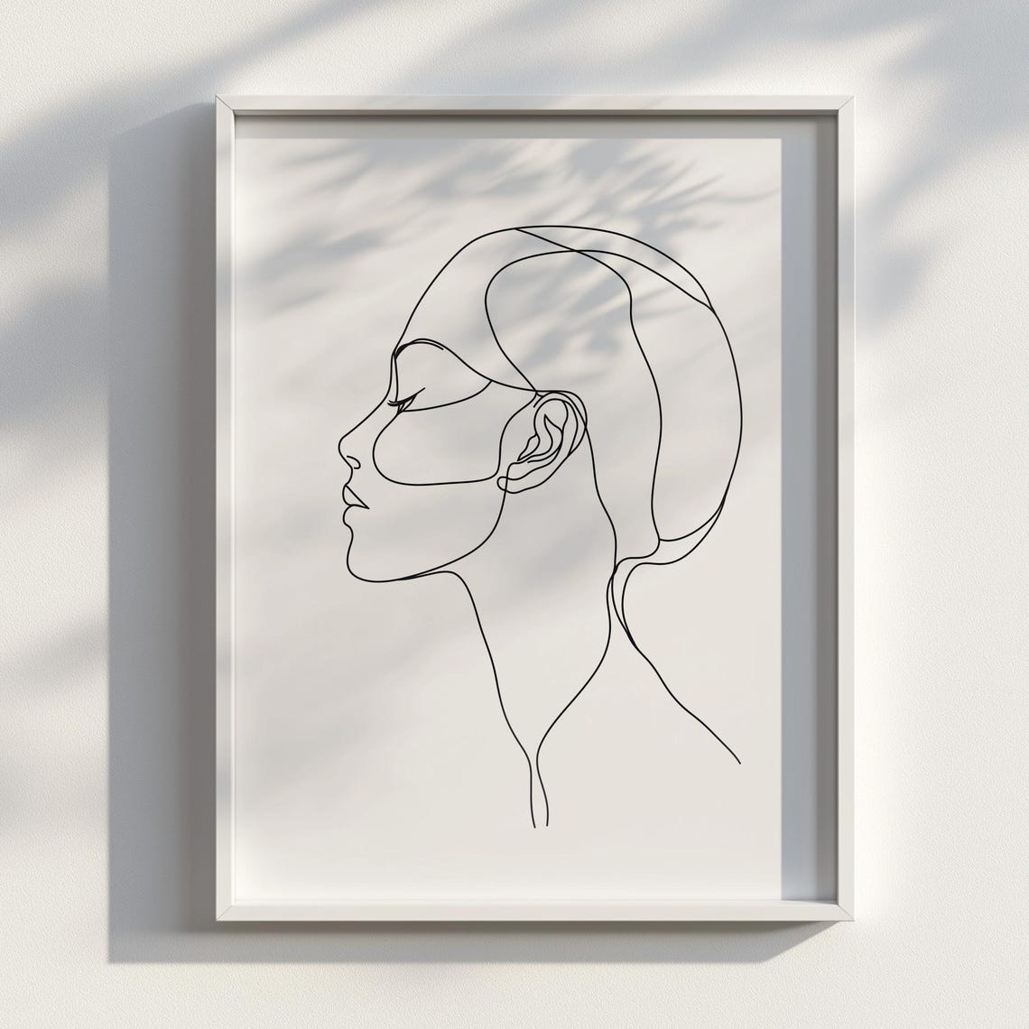 Gracecurve Lines Minimal Beauty Side View Portrait Elegant Oneline Female Art Print Modern Feminine Wall Decor