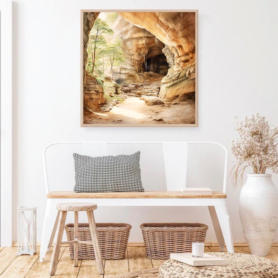 Mammoth Cave National Park Limestone Cavern Watercolor Poster - Image 2