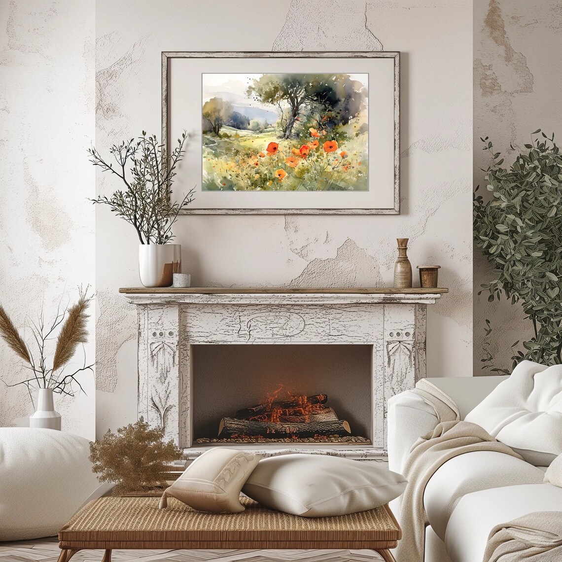 Countryside Field Landscape, Farmhouse Art Print - Image 3