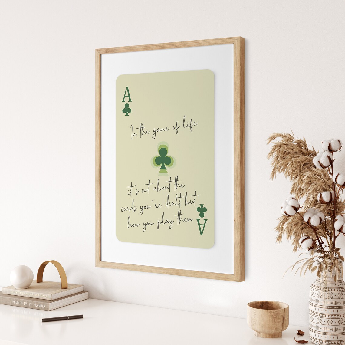 Ace Playing Card Print, Retro Green Bar Cart Art - Image 2