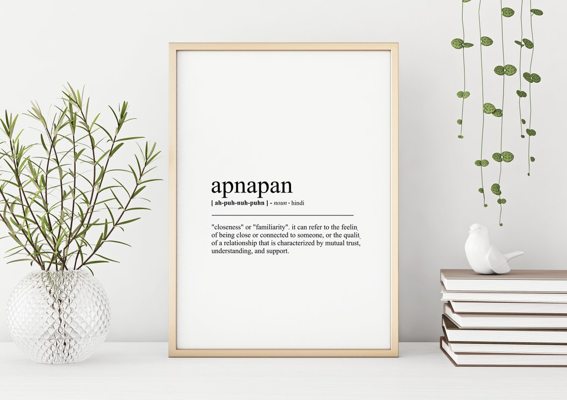 Apnapan Hindi Typography Word Definition Minimalist Dictionary Poster - Image 3