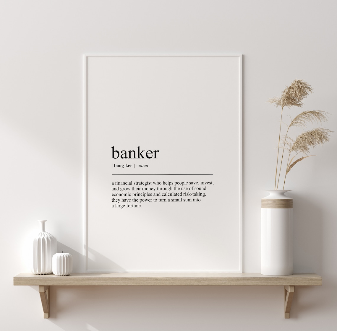 Banker Definition Minimalist Wall Art Print - Image 3