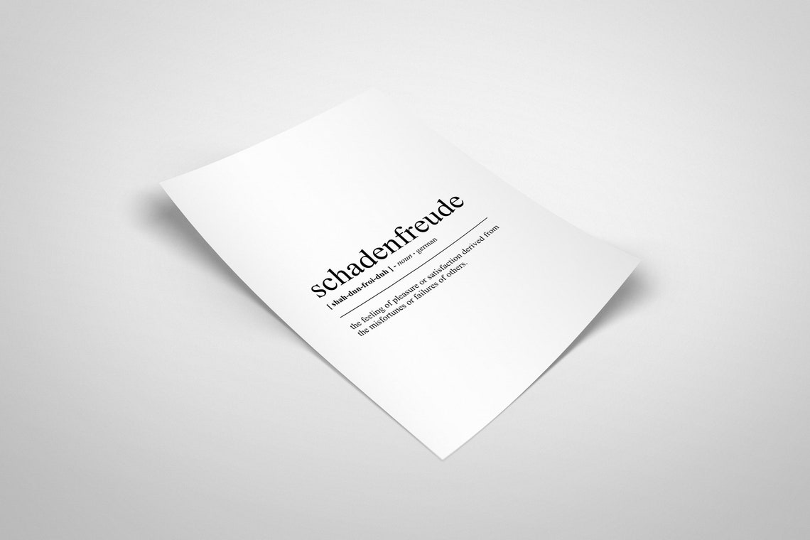 Schadenfreude German Word Definition Minimalist Dictionary Poster - Image 2