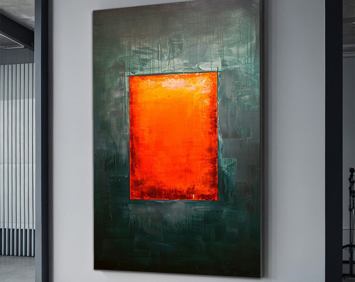 Mark Rothko Dark Green And Orange Wall Art Mark Rothko Production Modern Wall Art Abstract Art