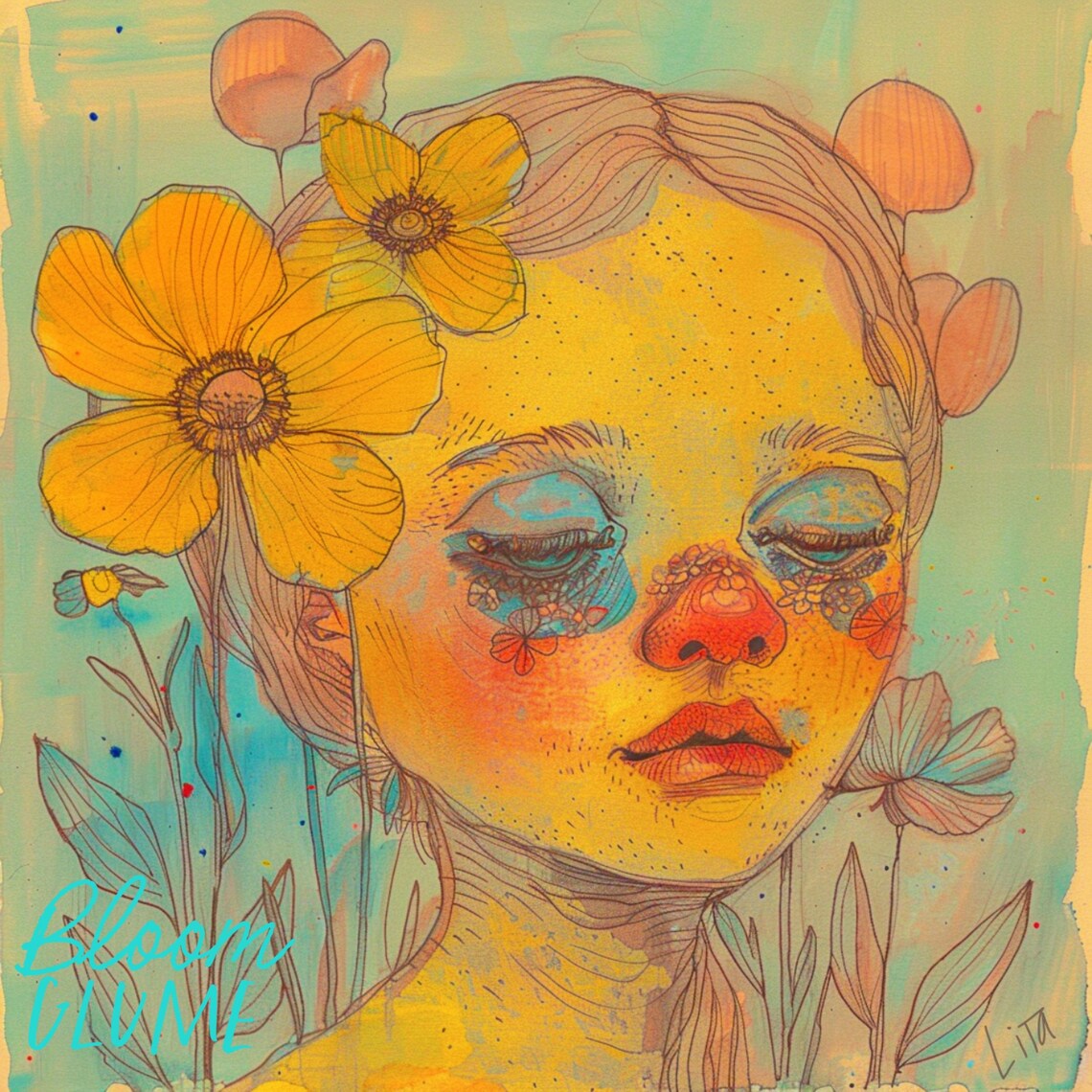Indie Yarrow 60s Style Vintage Art Poster Print