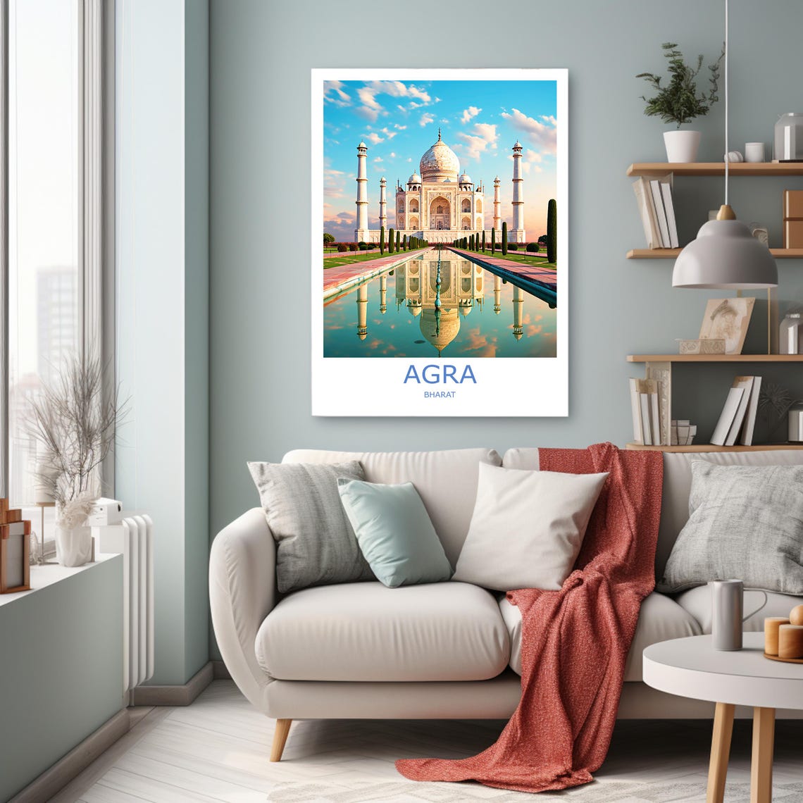 Agra Travel Print Agra Wall Art Agra Travel Poster Taj Mahal Wall Art India Travel Print Taj Mahal Poster India Wall Art Asia Wall Art - Image 2