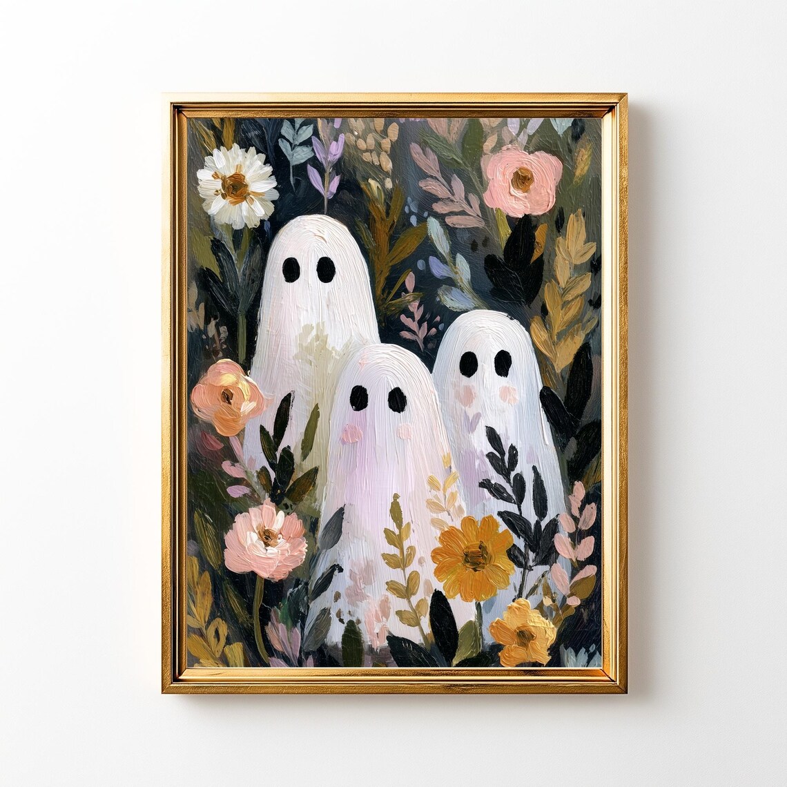 Floral Halloween Print Moody Spooky Wall Art