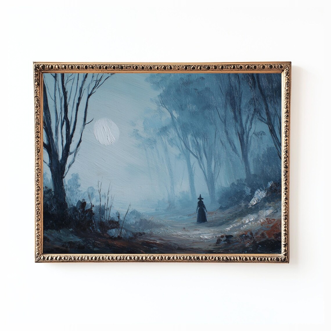 Vintage Halloween Witch Art Print Spooky Autumn Dcor