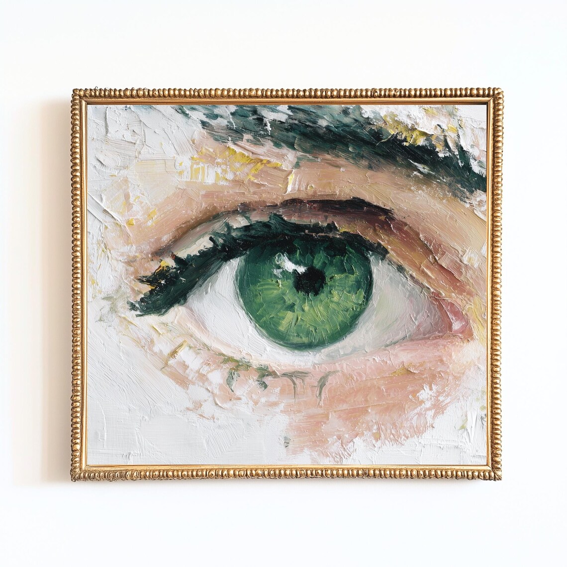 Emerald Eye Vintage Romantic Portrait Art Print