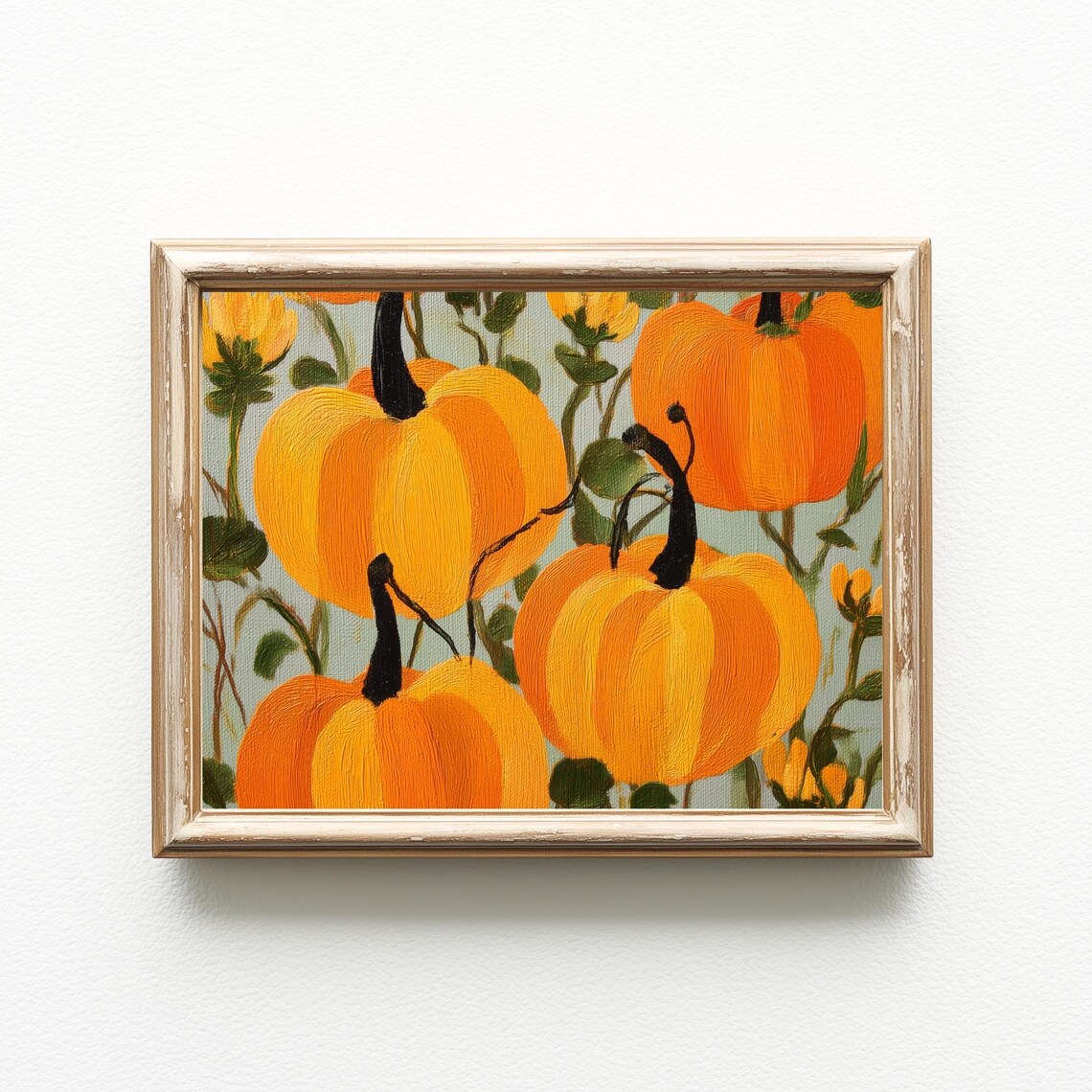Vintage Pumpkin Patch Print Rustic Autumn Wall Art