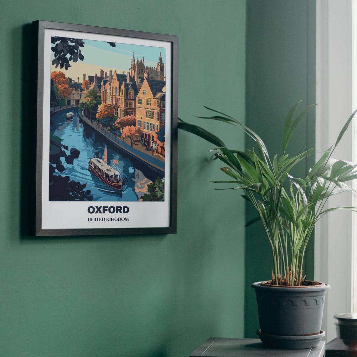 Oxford Travel Poster United Kingdom Travel Poster Citycape Painting Wall Art Oxford Home Decor Oxford Trip Print - Image 5