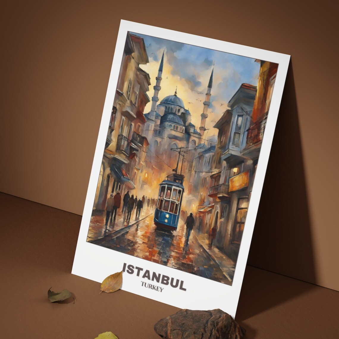 Istanbul Cityscape Painting, Turkey Travel Poster - Image 3