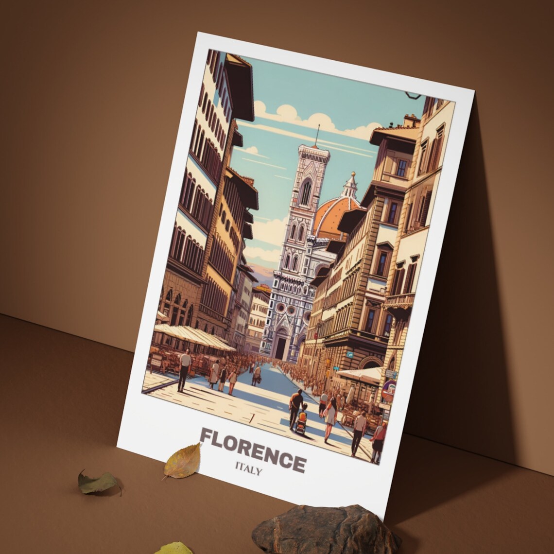Florence Duomo Cathedral Bustling Historic Street Italy Travel Poster - Image 3