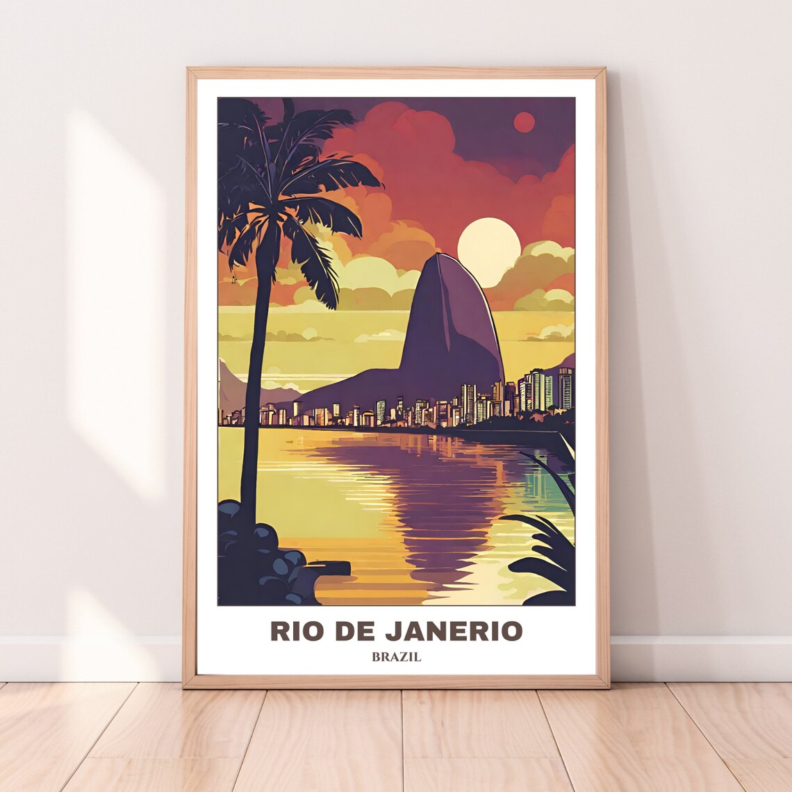 Rio de Janeiro Sugarloaf Mountain Sunset Brazil Travel Poster - Image 5