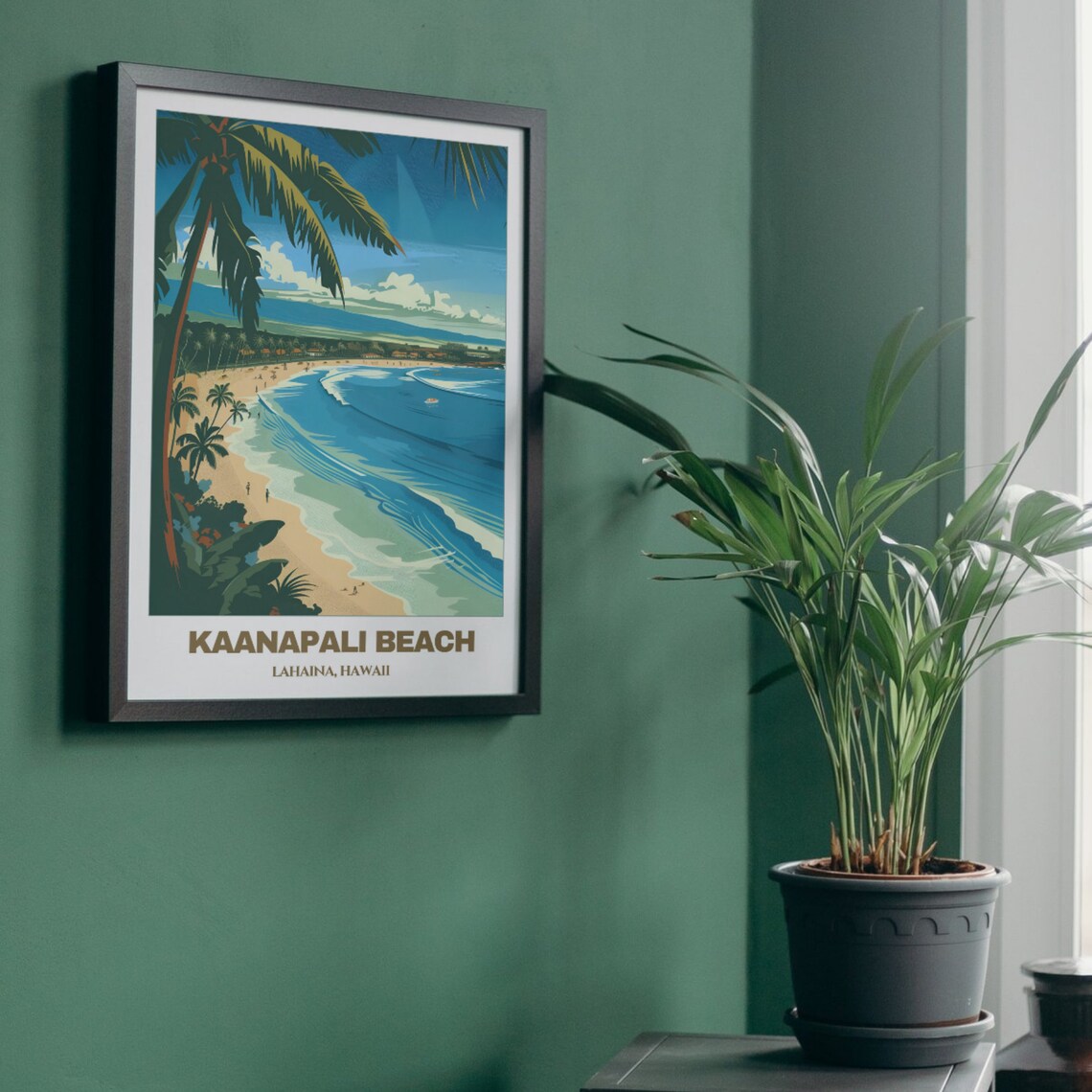 Kaanapali Beach Lahaina Hawaii Surf Waves Vintage Travel Poster - Image 5