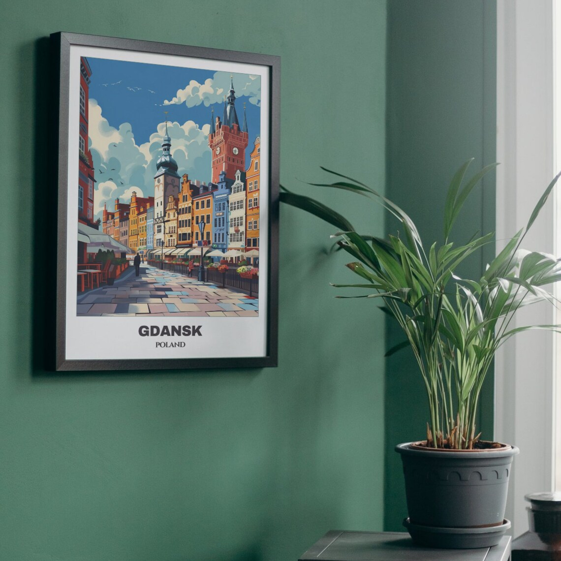 Gdansk Long Market Street Colorful Tenements Historic Poster - Image 5