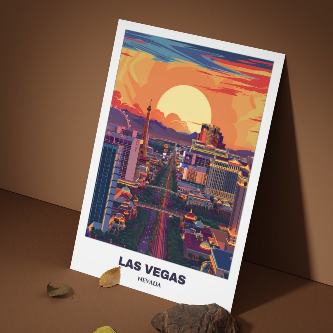 Las Vegas Travel Poster Nevada Travel Poster Las Vegas Painting Cityscape Painting Vegas Wall Art Home Decor Nevada Trip - Image 5