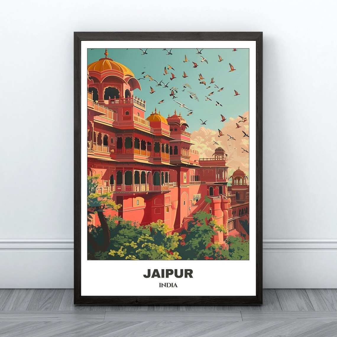 Jaipur Travel Poster India Travel Poster Cityscape Painting Print Wall Art Travel Wall Art Home Decor Jaipur Trip