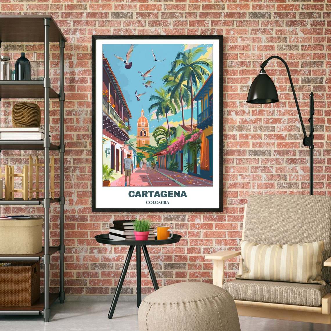 Cartagena Travel Poster Colombia Travel Poster Insta Print Art Cartagena Home Decor Cartagena Illustration - Image 2