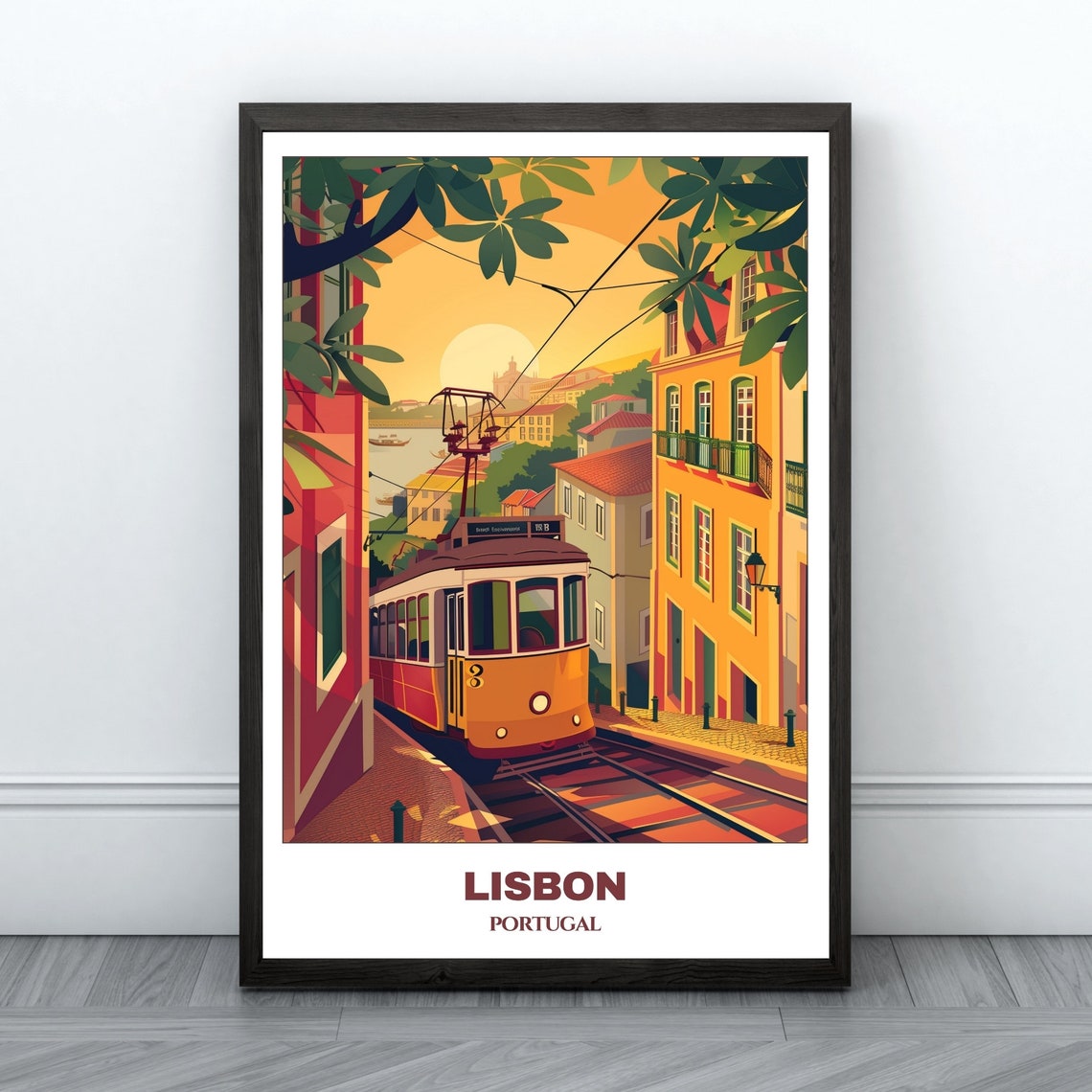 Lisbon Travel Poster Portugal Travel Poster Citycape Painting Print Wall Art Lisbon Home Decor Lisbon Trip Print