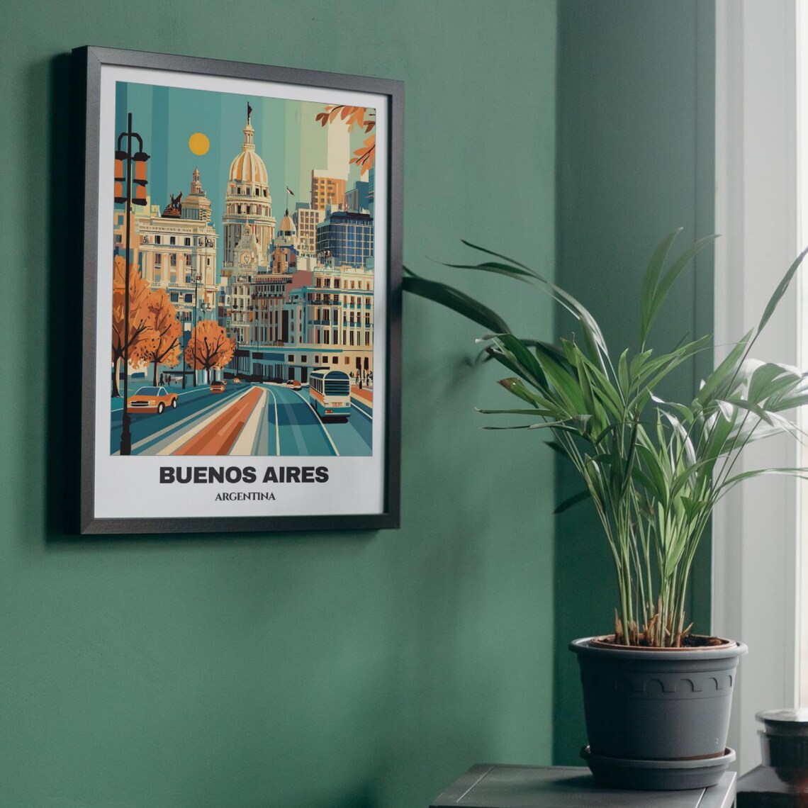 Buenos Aires Curved Avenue Domed Palaces Vintage Street Poster - Image 5