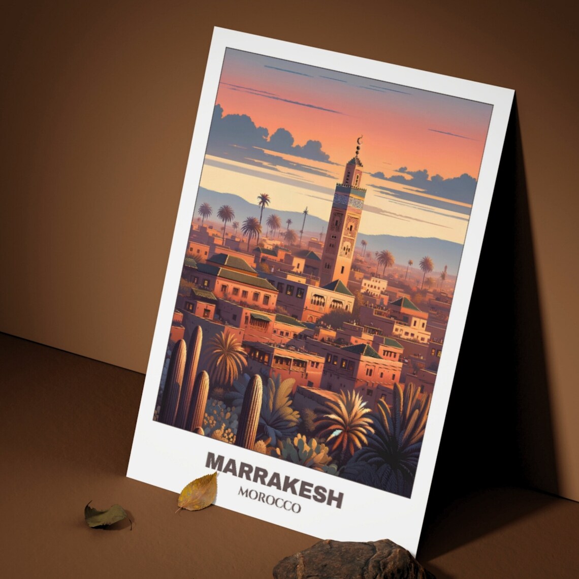 Marrakesh Koutoubia Minaret Sunset Medina Morocco Travel Poster - Image 3