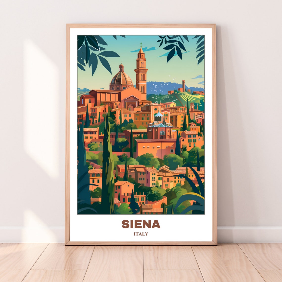 Siena Italy Duomo Dome Bell Tower Orange Rooftops Travel Poster - Image 4