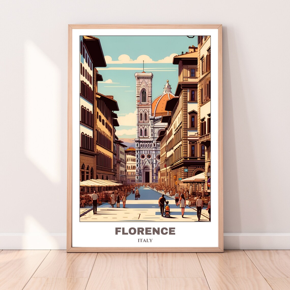 Florence Duomo Cathedral Bustling Historic Street Italy Travel Poster - Image 4