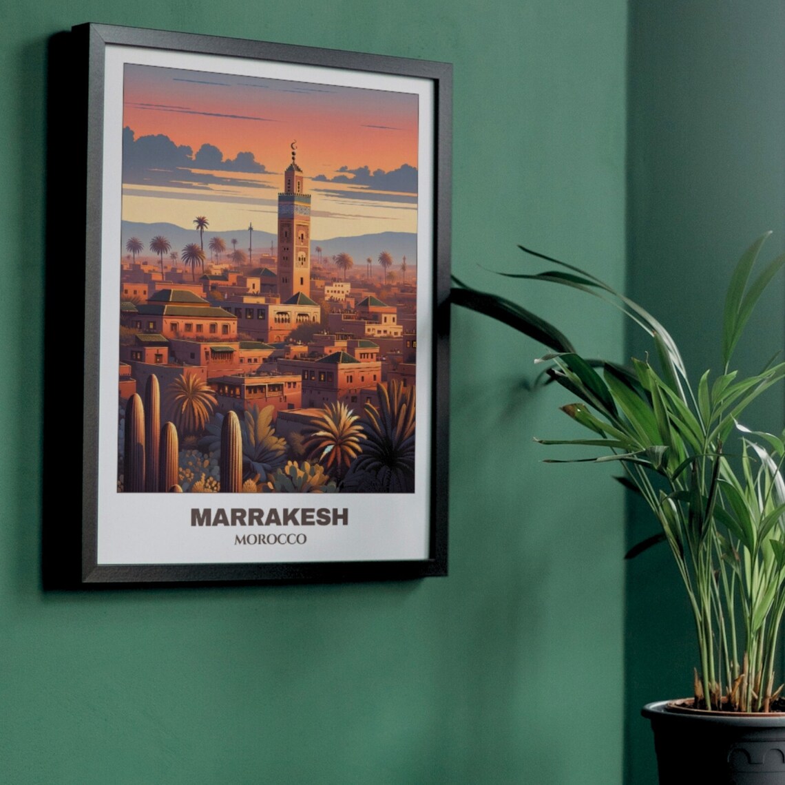 Marrakesh Koutoubia Minaret Sunset Medina Morocco Travel Poster - Image 4