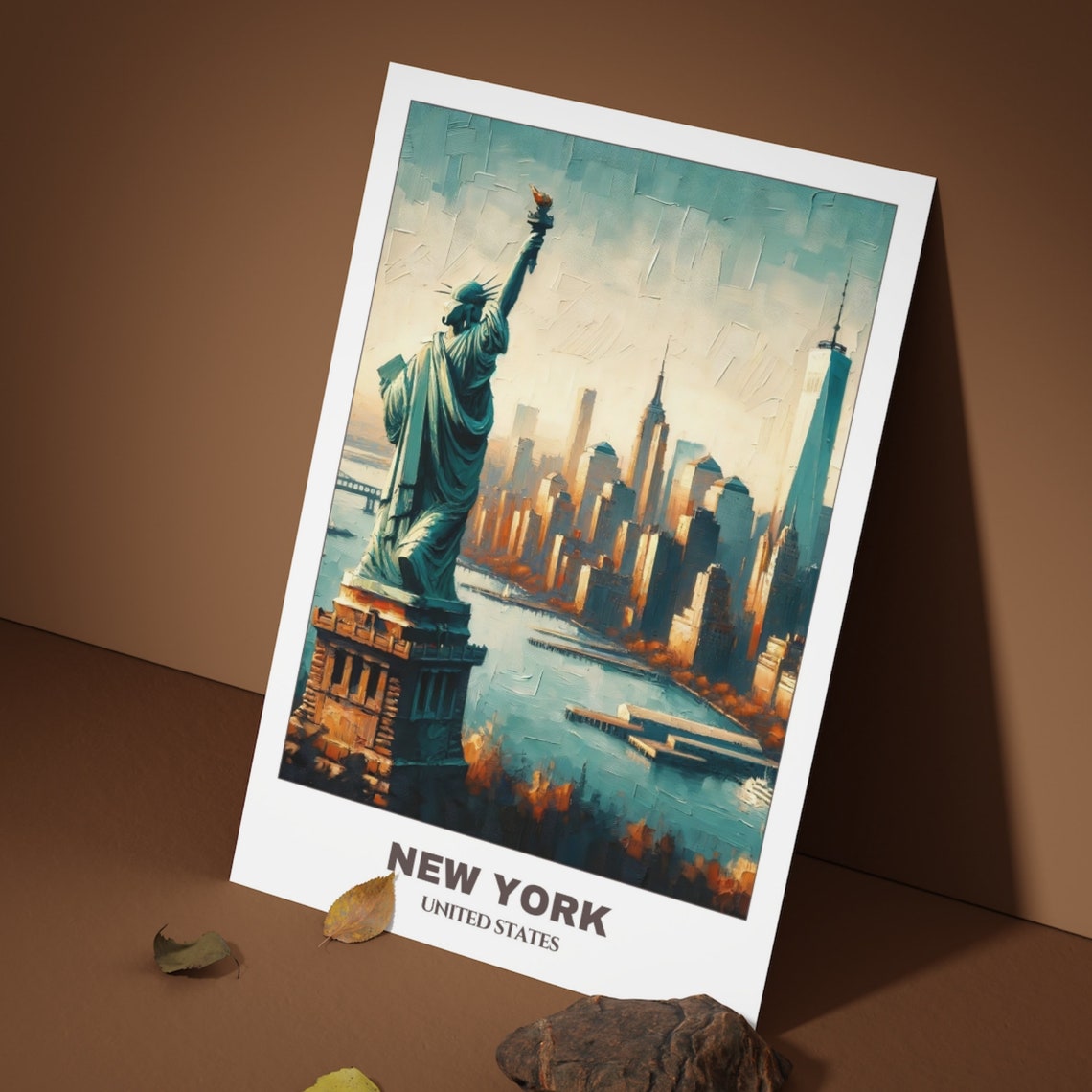 New York City Poster United States Travel Poster New York Oil Painting Cityscape Painting Wall Art Decor Usa Trip - Image 3