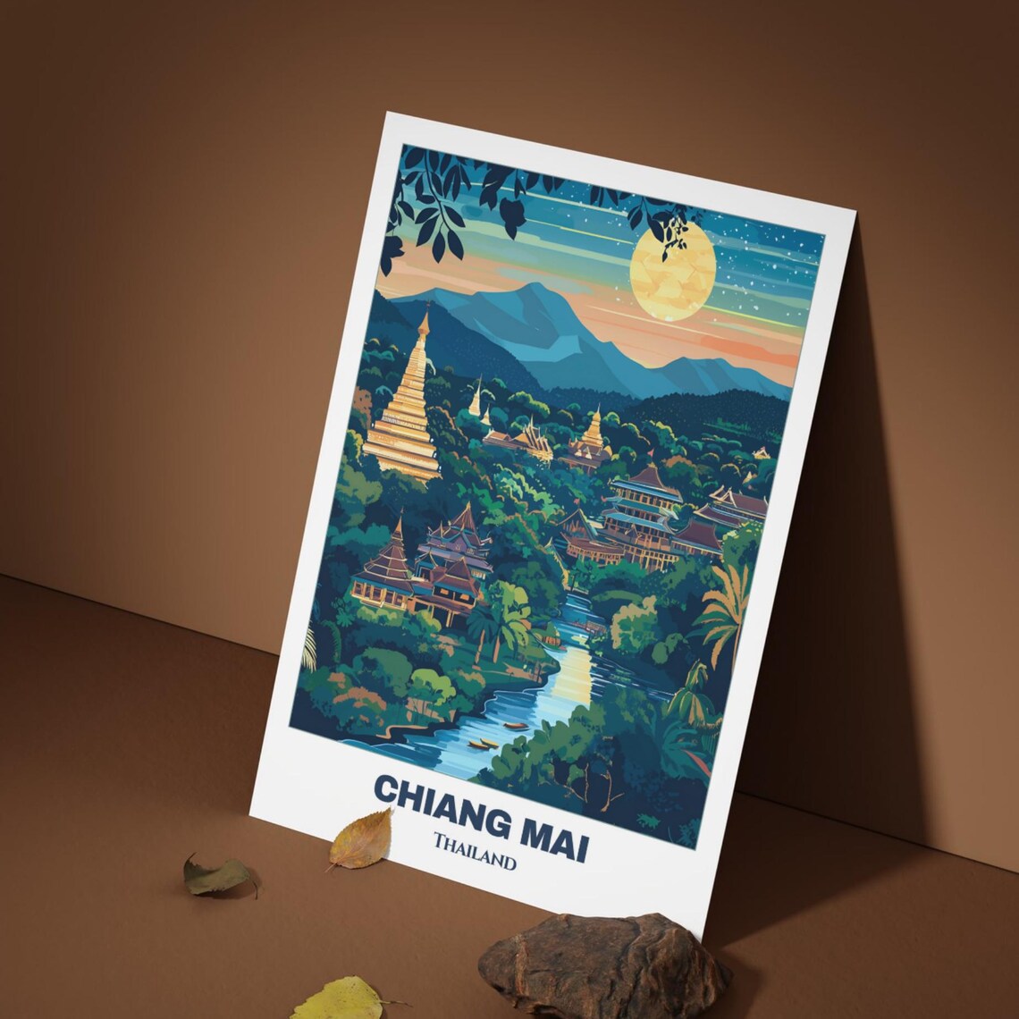 Chiang Mai Travel Poster, Thailand Painting Art Print - Image 3