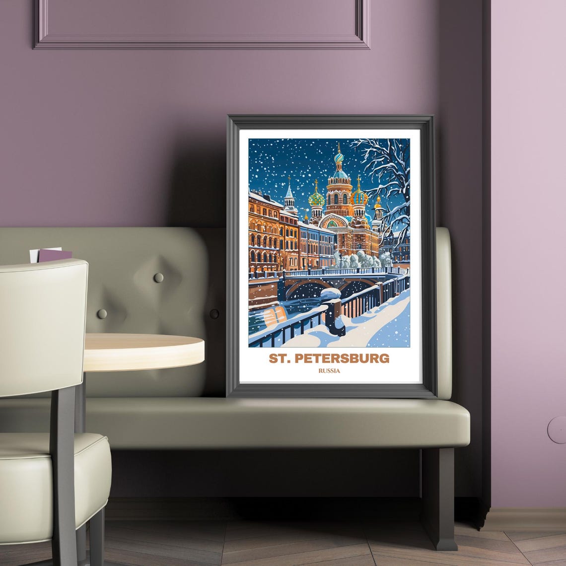 Stpetersburg Travel Poster Russia Travel Print Citycape Painting Wall Art Stpetersburg Home Decor Stpetersburg Print - Image 2